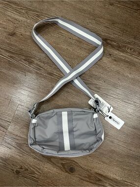 Lesportsac Grey and White Striped Crossbody Bag